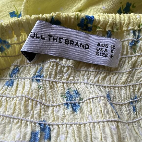Faithfull the Brand Bette Midi Dress Luda Floral Yellow Medium Cottagecore E27 - Picture 8 of 8